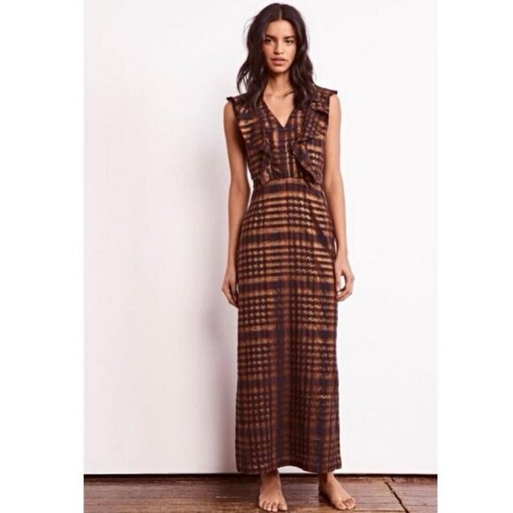 💕ACE & JIG💕 Magdalena Reversible Dress ~ St. Honore Gold Plaid Medium M NWOT - Picture 6 of 14